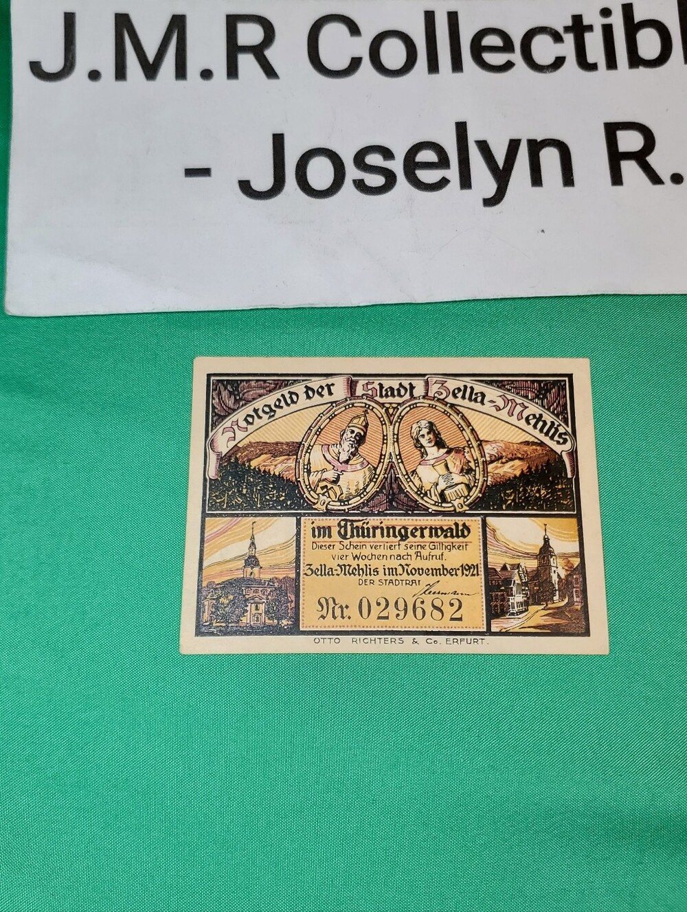 Banknote, Germany, Zella-Mehlis 50 Pfennig personnage 1921,